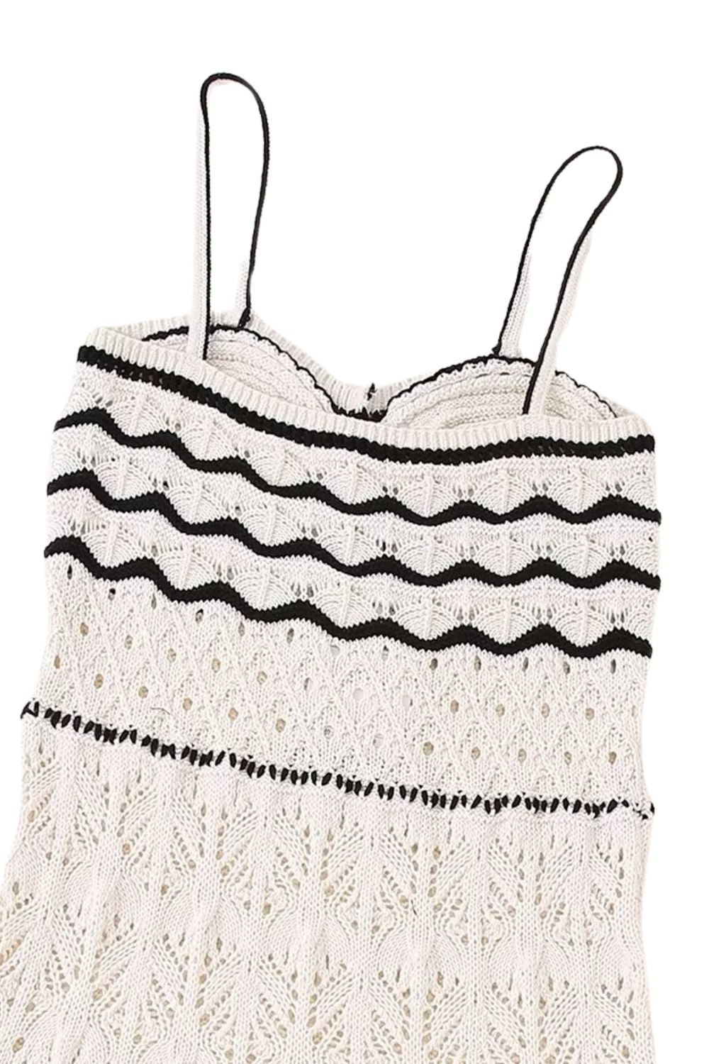 'Isabella' Hollow Knitted Halter Maxi Dress