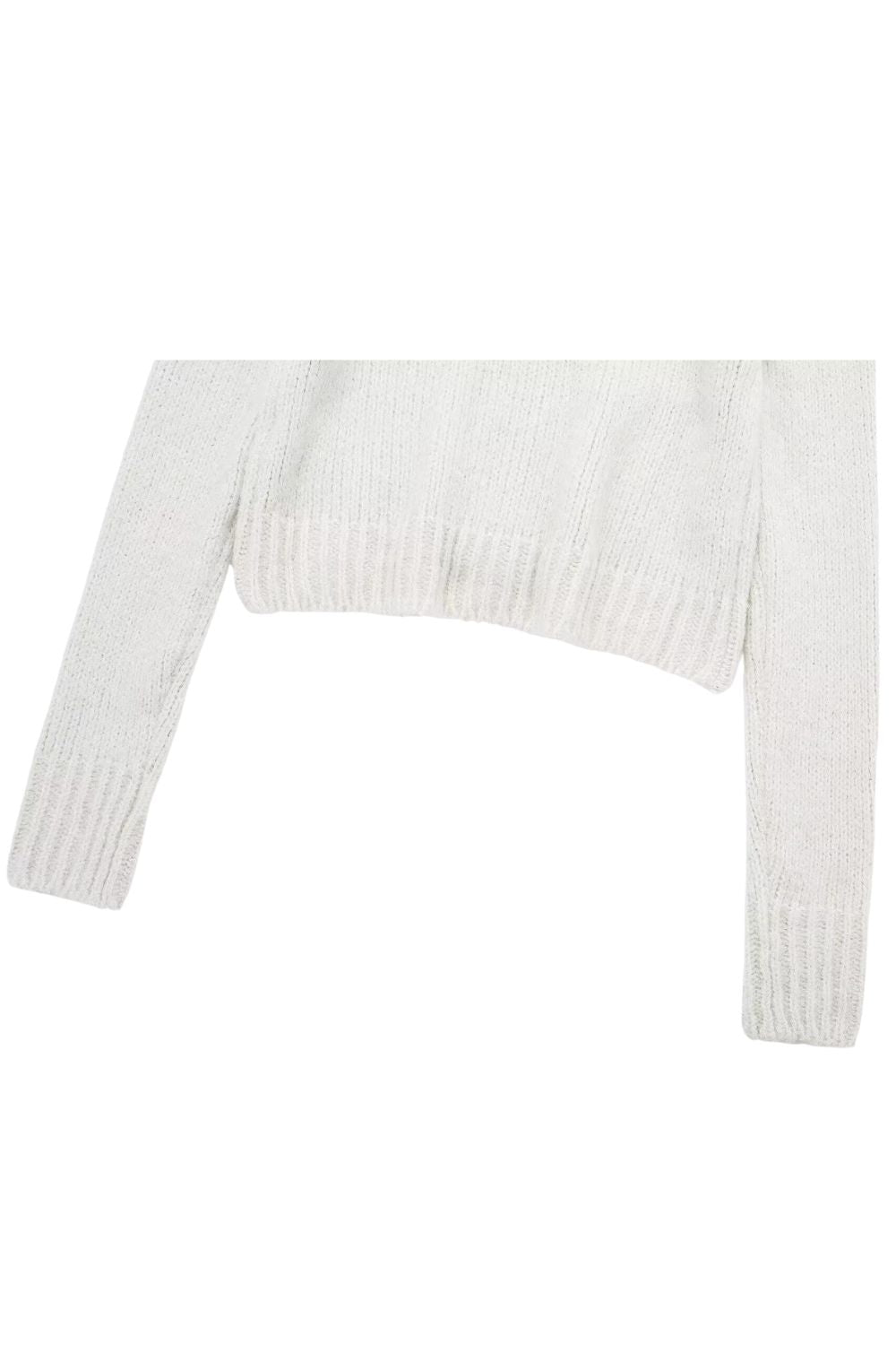 ‘Sara’ V-Neck Mixed-Material Knit Top