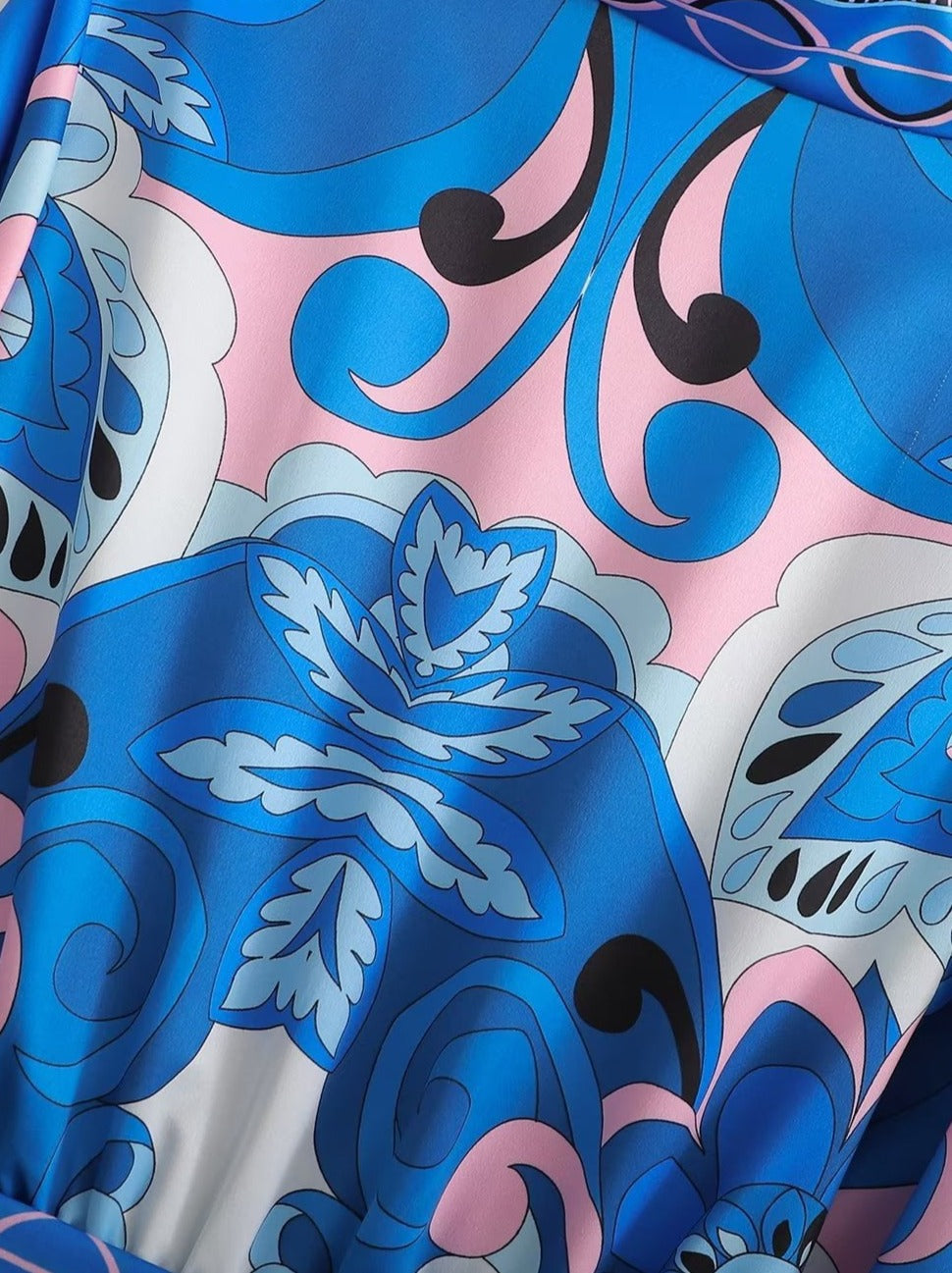 'Flora' Maya V-Neck Long Sleeve Dress