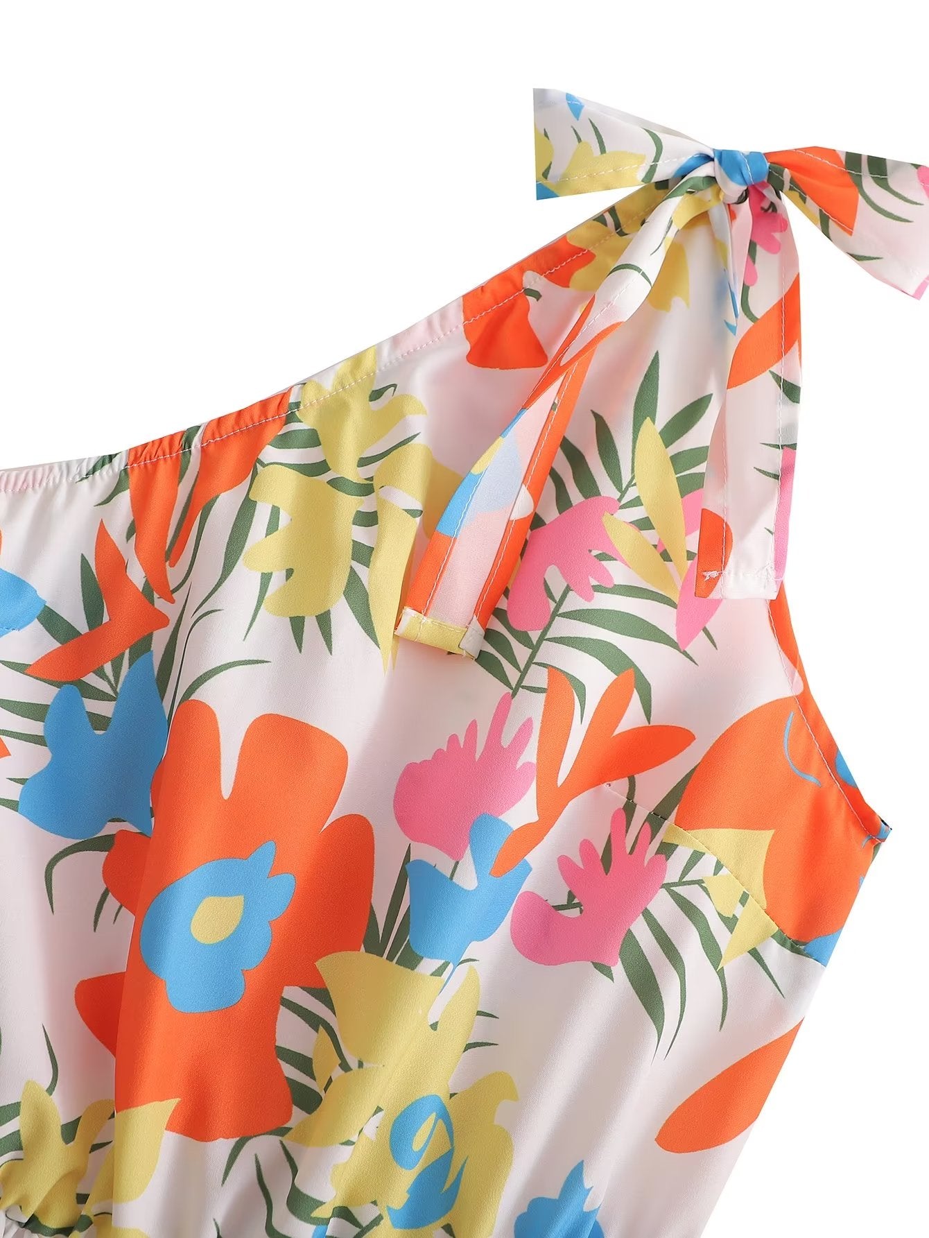 'Eden' Floral One Shoulder Tiered Dress