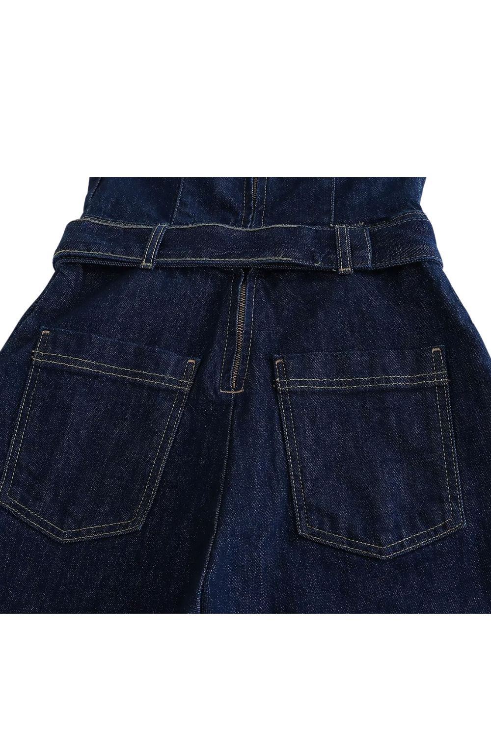 'Violet' Heart-Neck Halter Denim Jumpsuit