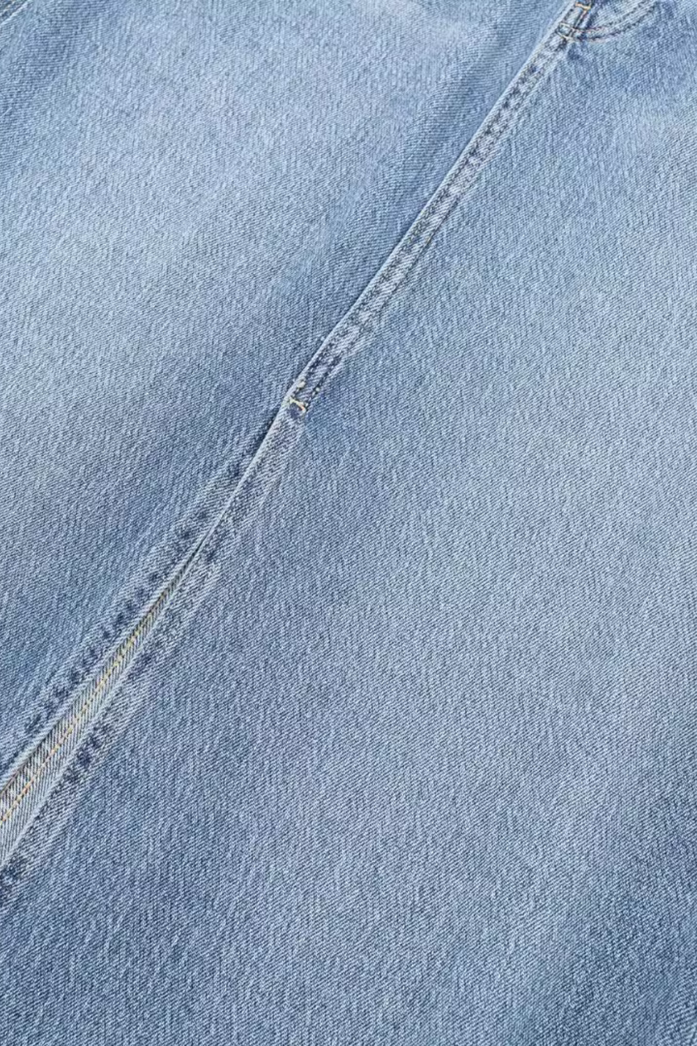 'Heidi' High-Waist Slit Denim Midi Skirt