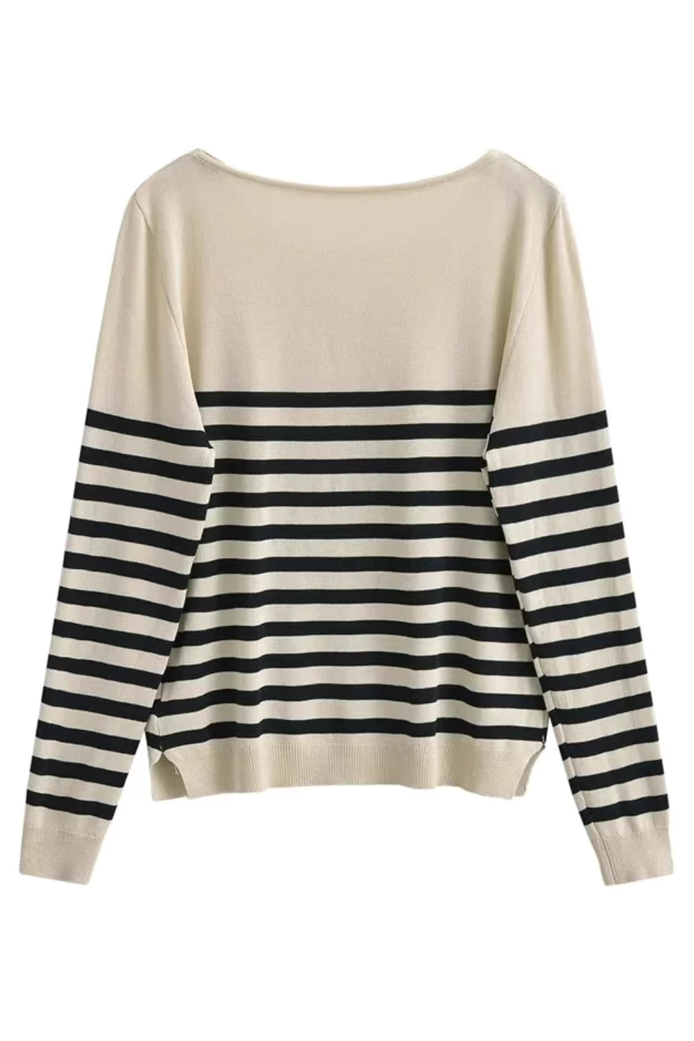 'Ellen' Round-Neck Striped Pullover (2 Colors)