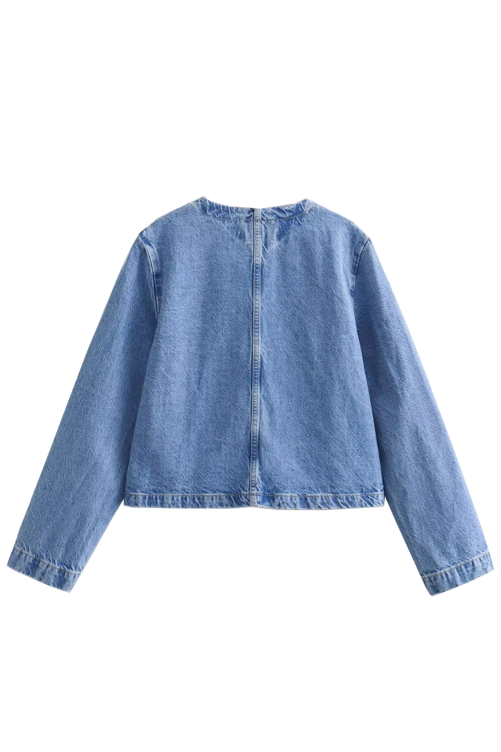 'Winslow' Round Neck Button-Up Denim Jacket