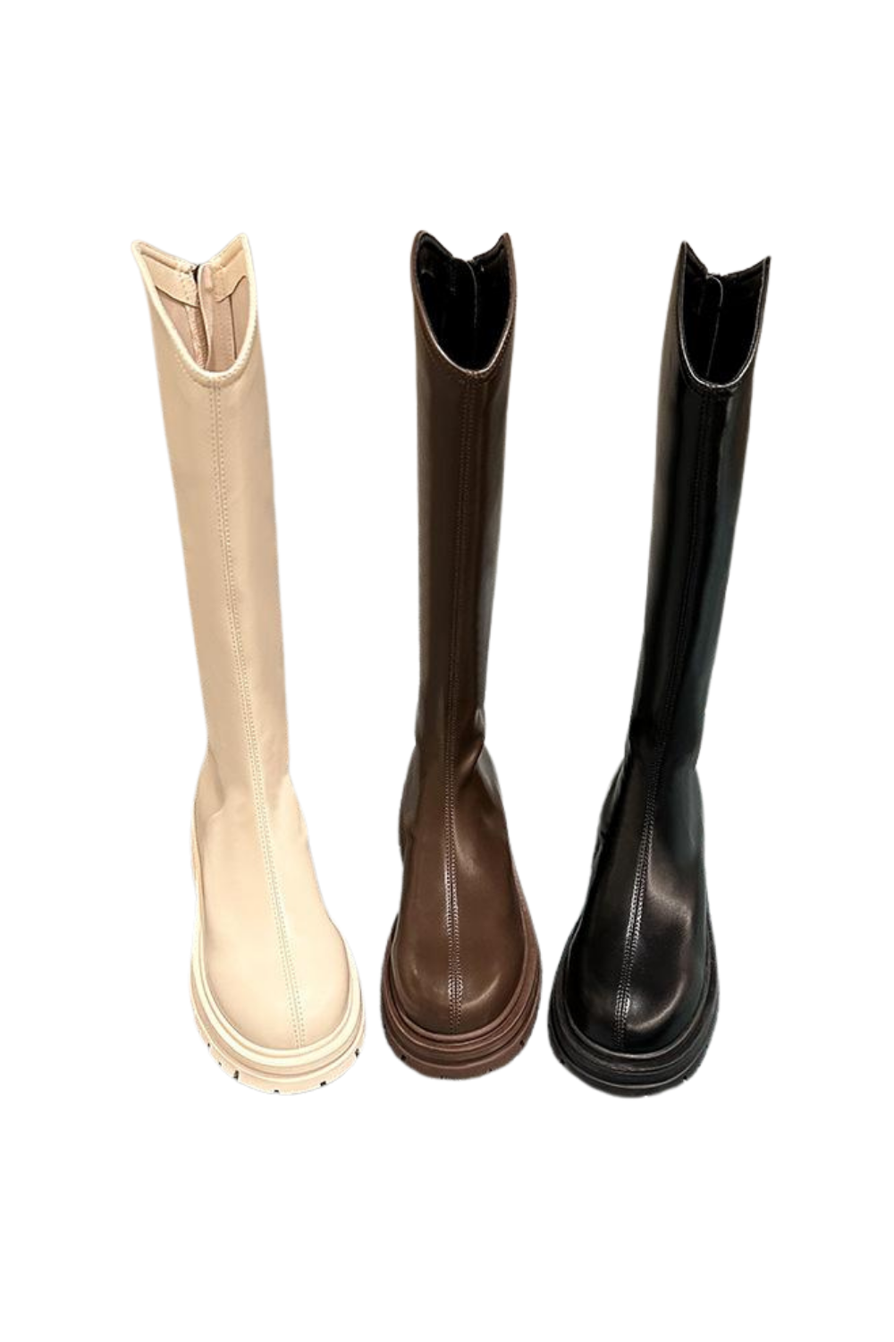 'Lucia' Chunky Heel High Knee Boots (3 Colors)