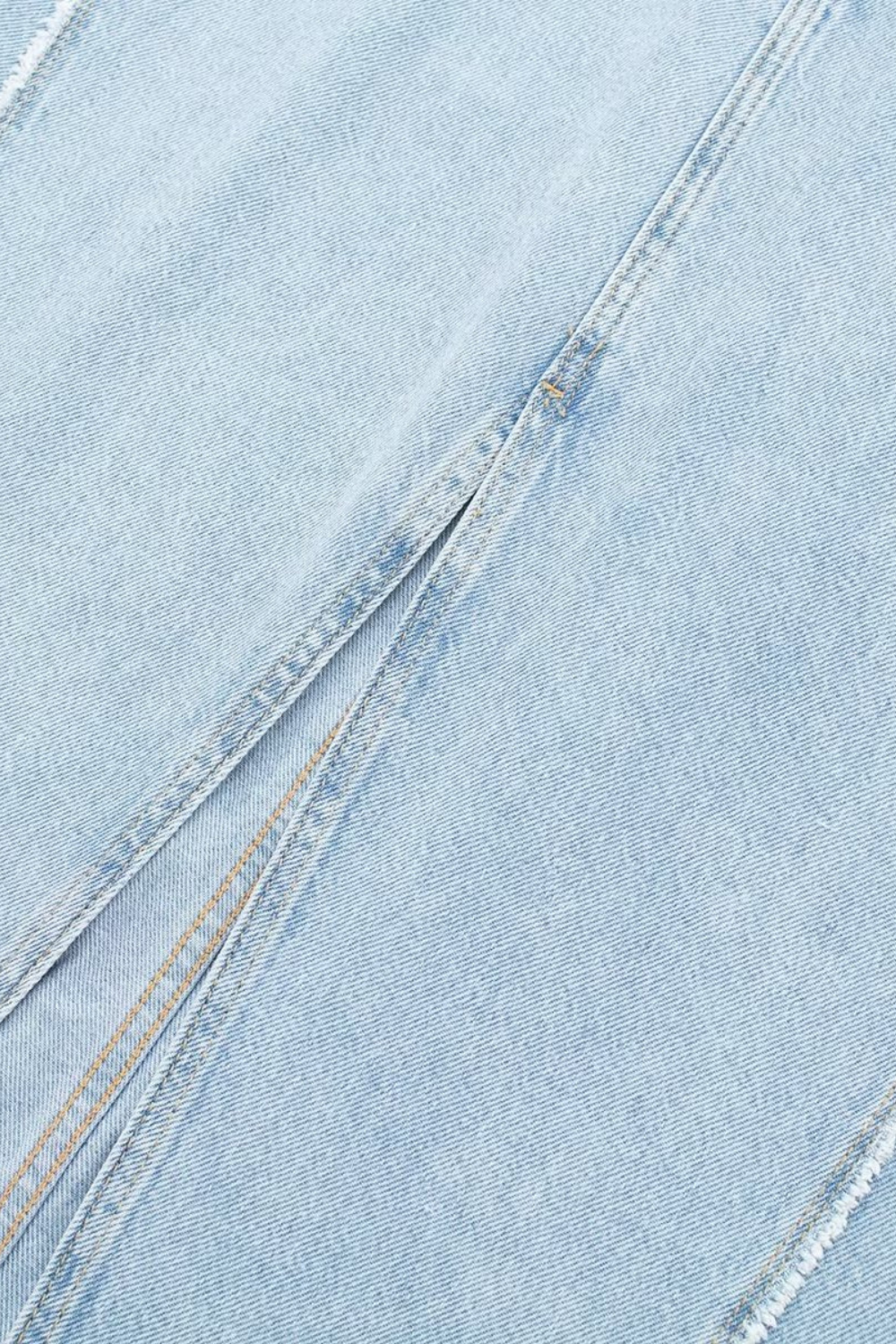 'Claire' High Waist Frayed Denim Midi Skirt