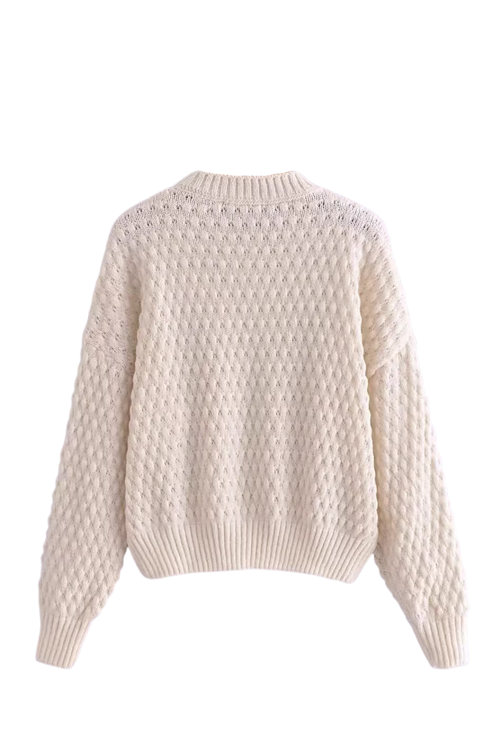 'Gabrielle' Round-Neck Thick Cable Knit Sweater