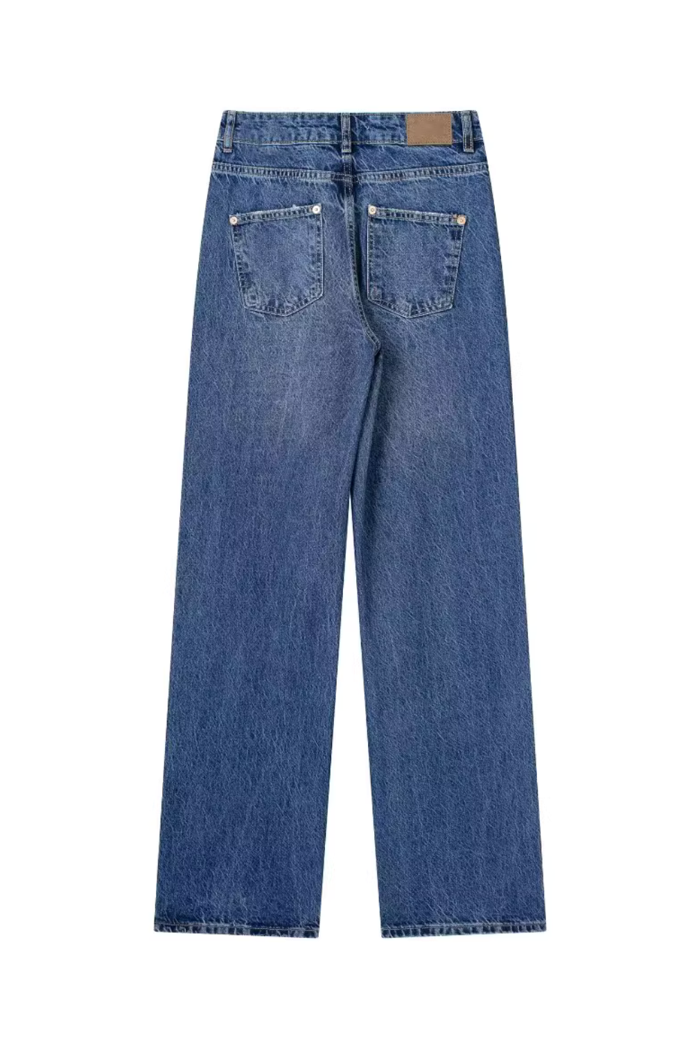 'Cathy' High-Waist Washed Straight Denim Jeans (2 Colors)