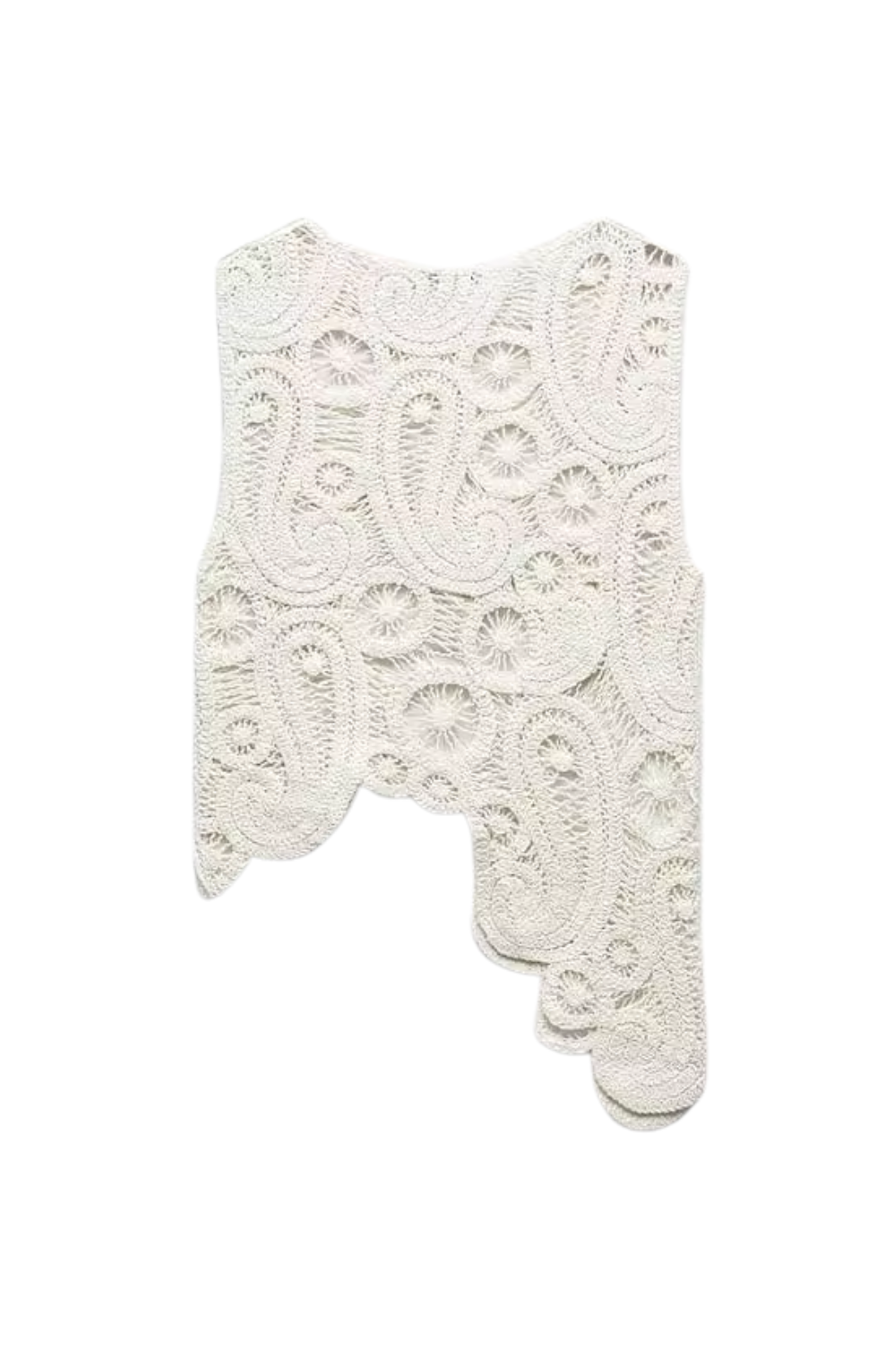 'Ursula' Round-Neck Sleeveless Crochet Top