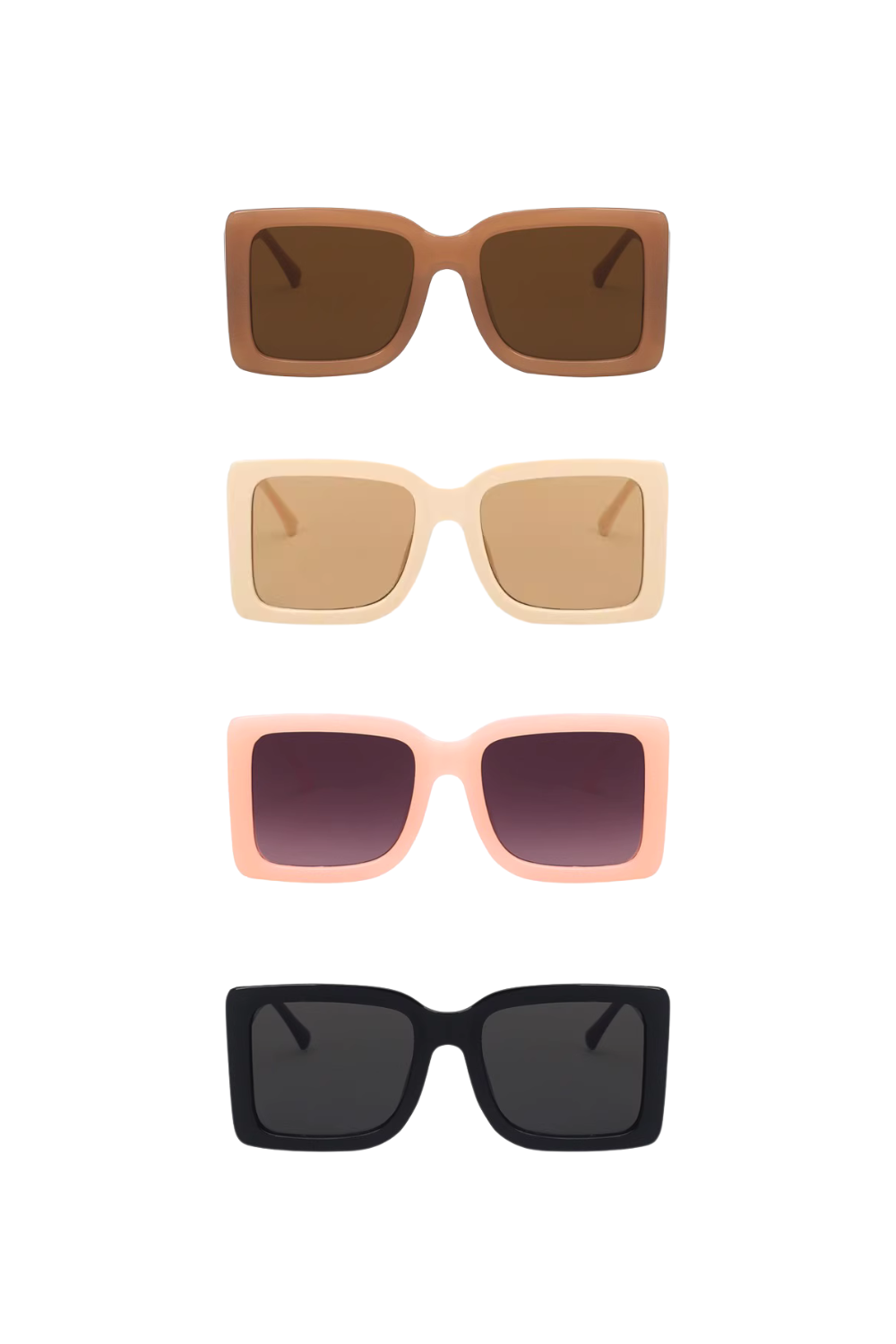 'Shanti' Big Rectangular Fram Sunglasses (4 Colors)