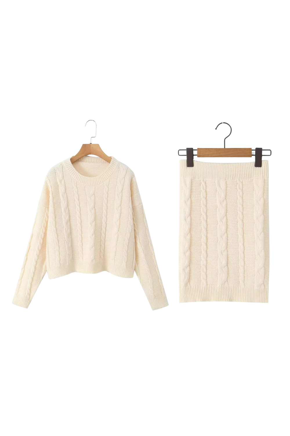 'Honora' Cable-Knit Sweater & Skirt Set (2 Colors)