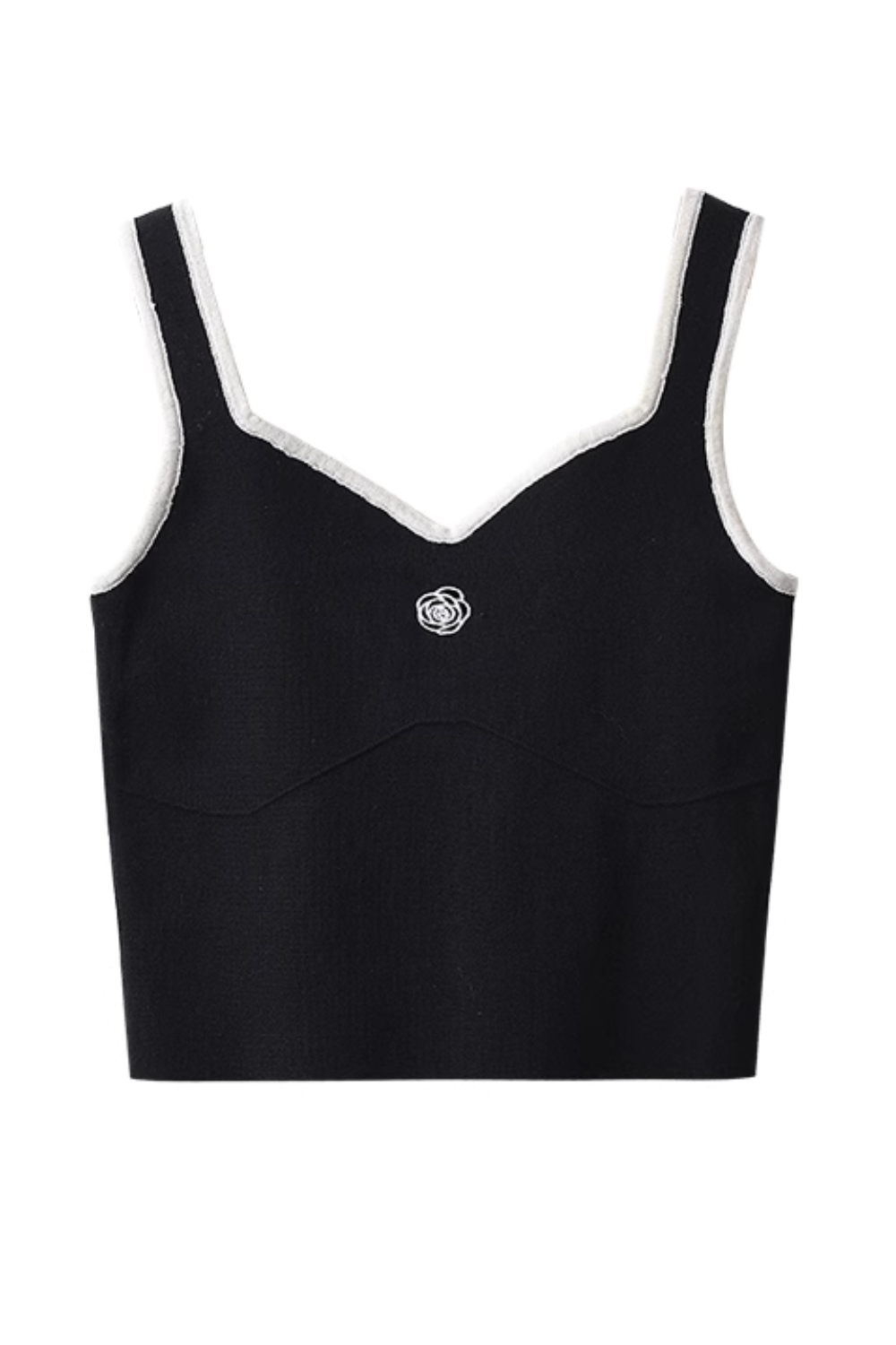 'Gretchen' Sleeveless Embroidery Knit Top (2 Colors)