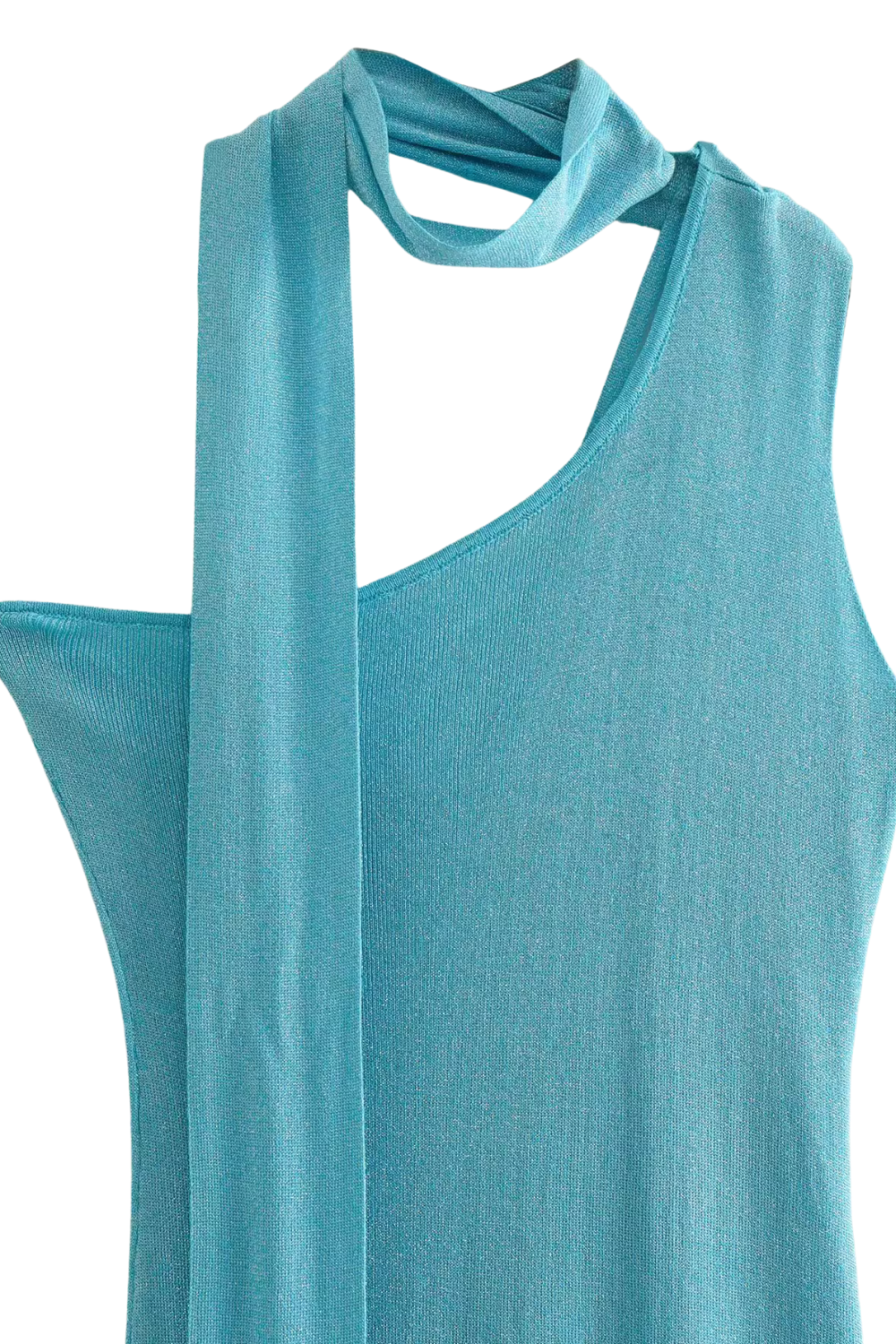 'Piper' Halter-Neck One Shoulder Slit Dress