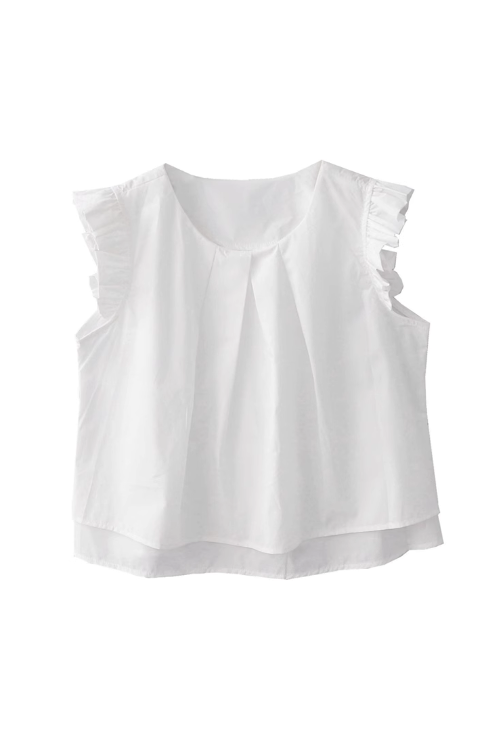'Juliet' Pleated Short Sleeves Round Neck Top (5 Colors)