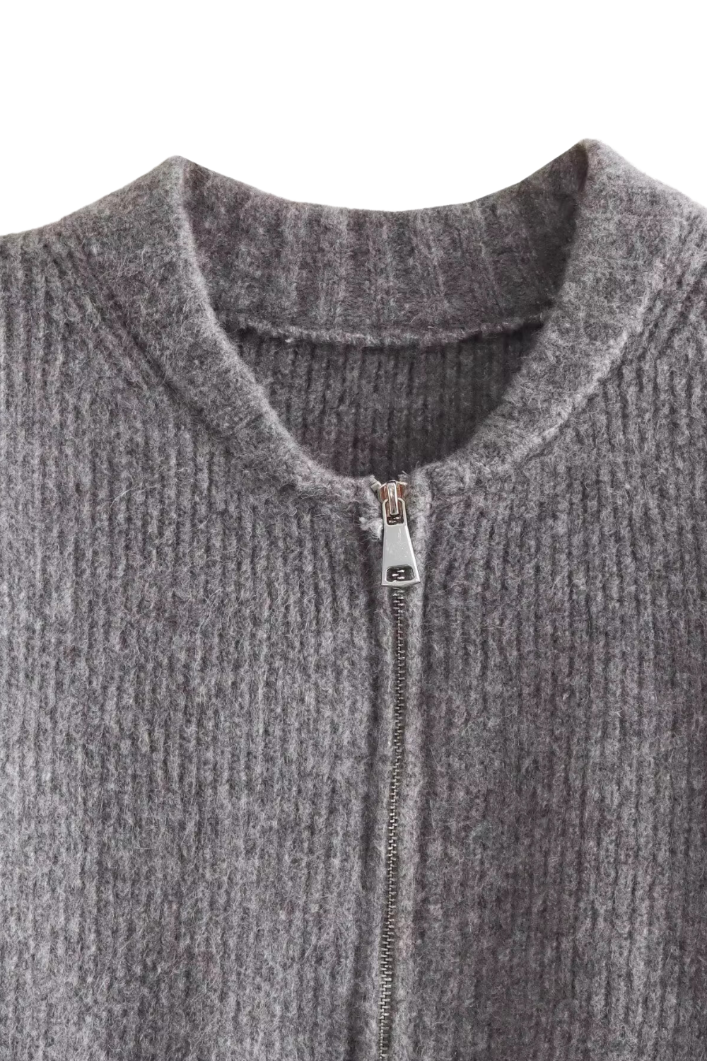 'Quennie' Zip-Up Rib Knit Sweater