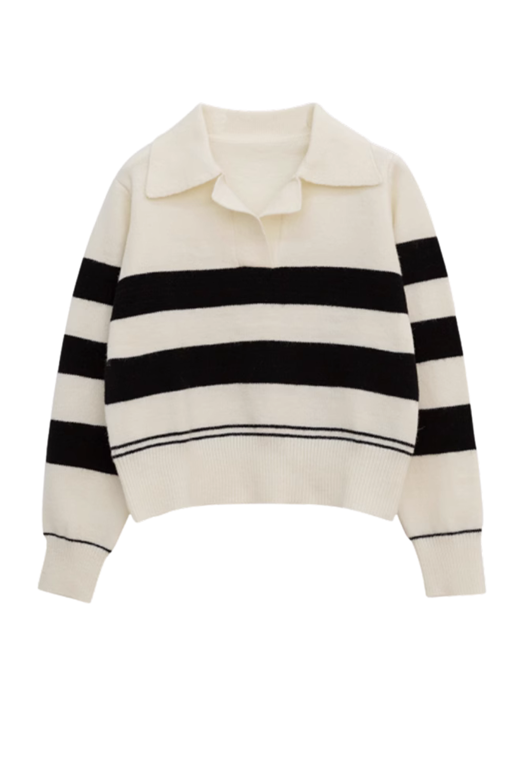 'Addison' Collared Stripe Short Sweater (2 Colors)