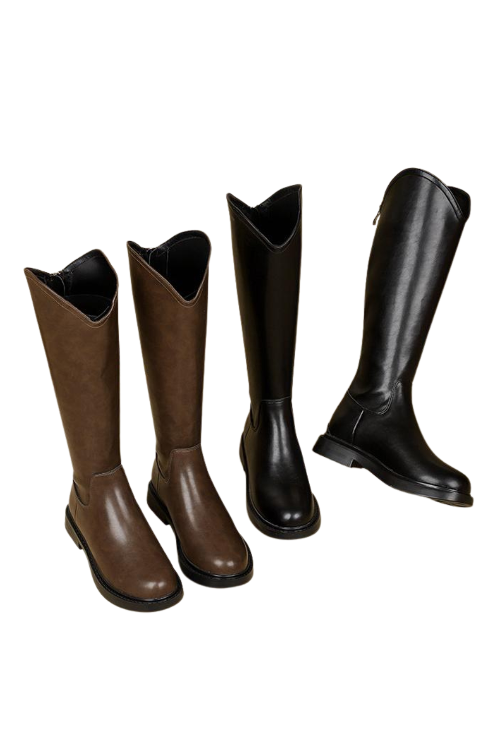 'Serene' Knee-High Back Zip Closure Boots (2 Colors)