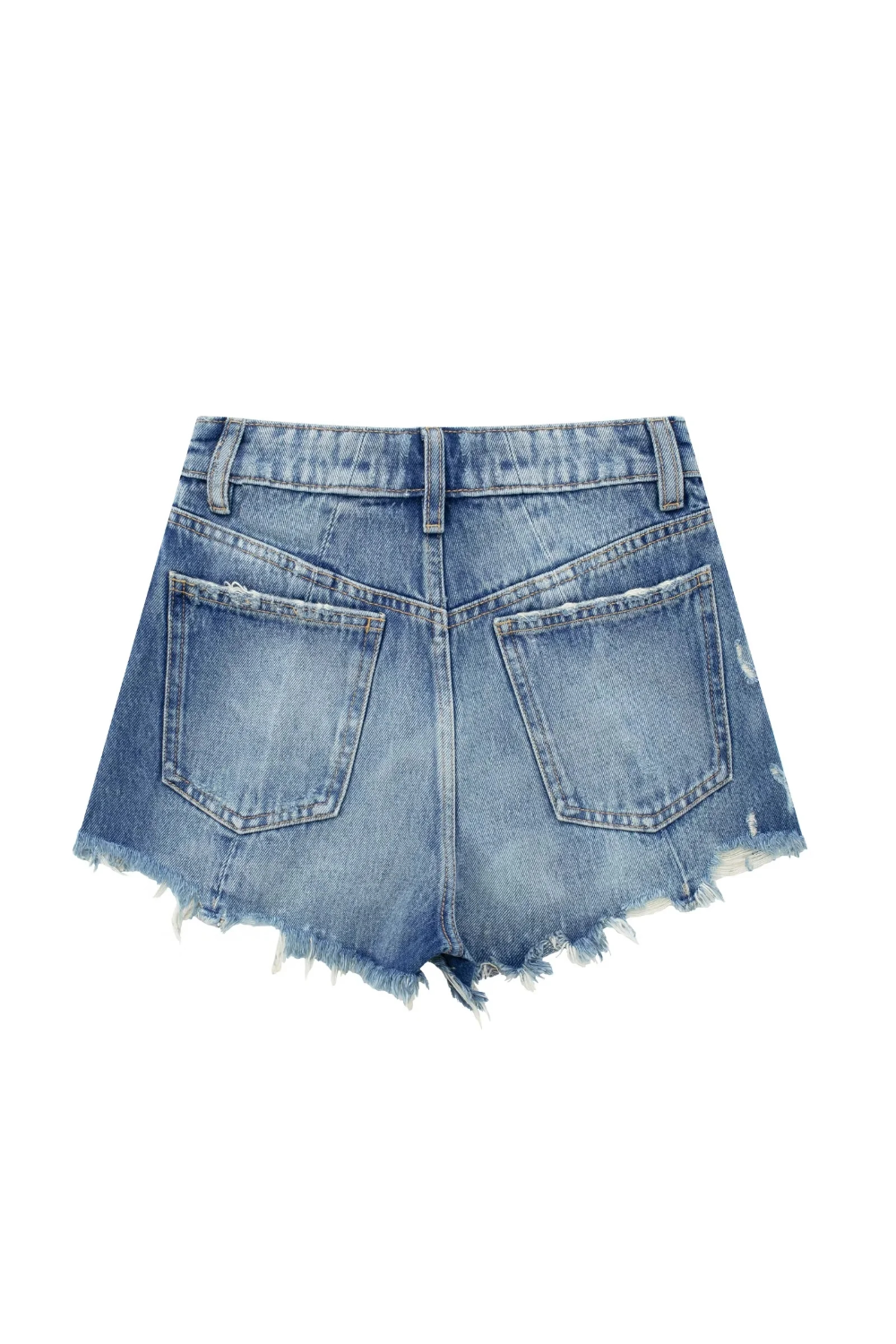 'Maureen' Washed Ripped Denim Shorts