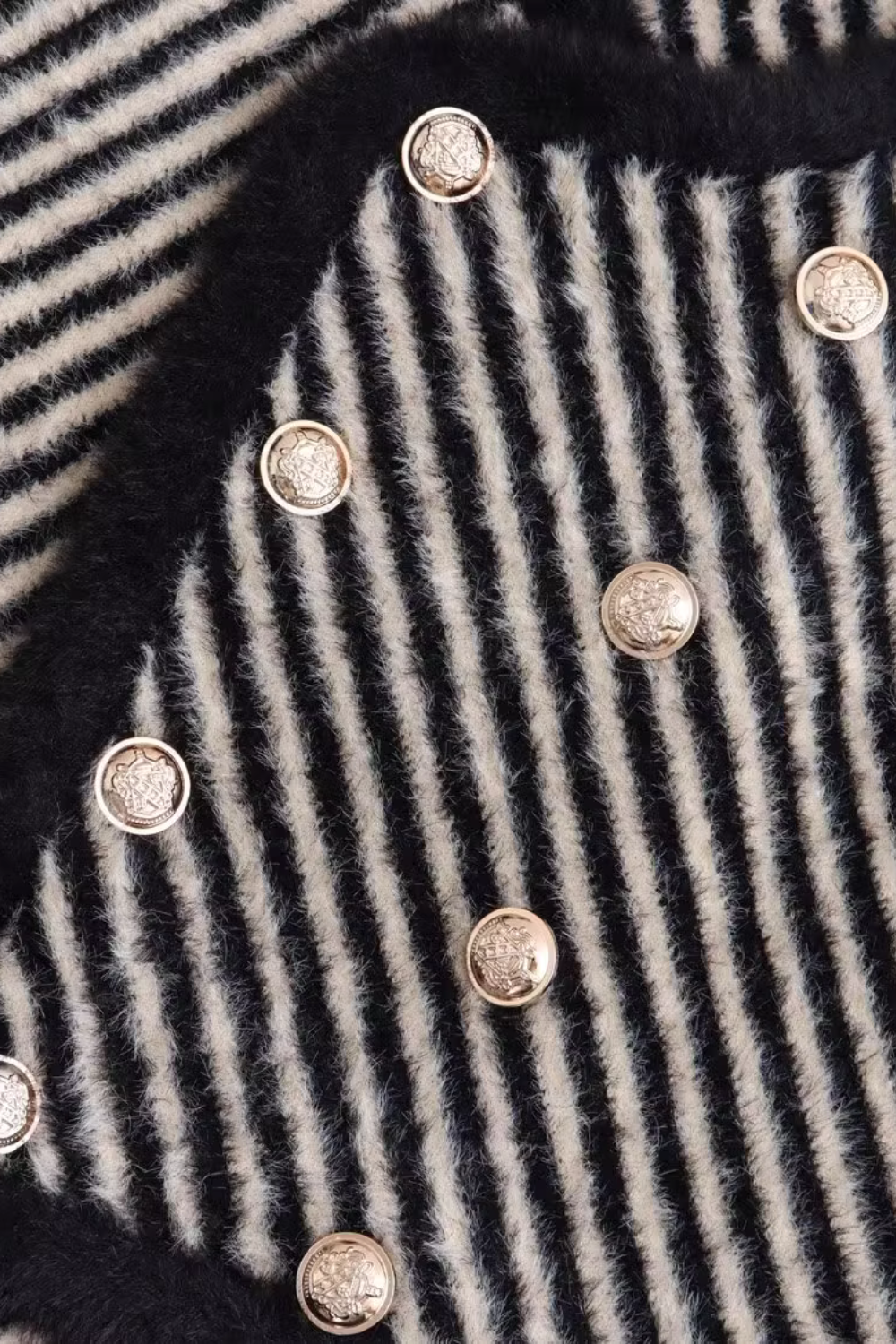 'Beth' Sleeveless Double-Breasted Stripe Vest