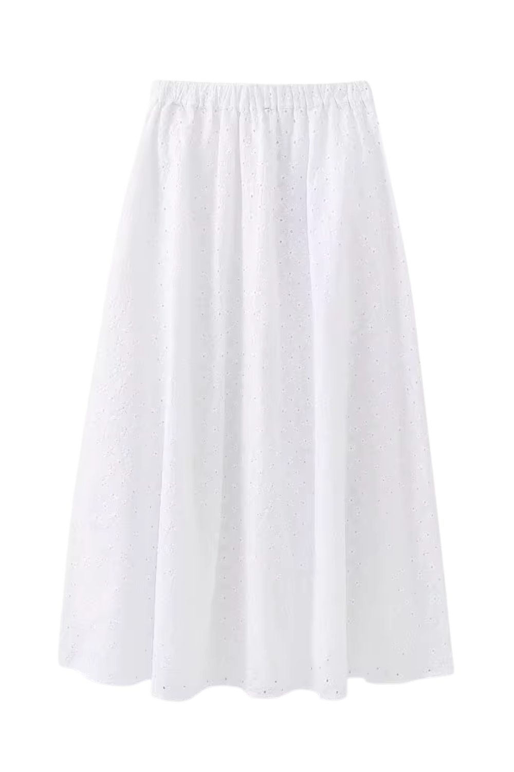 'Preston' High Waist Cut-Out Embroidery Skirt