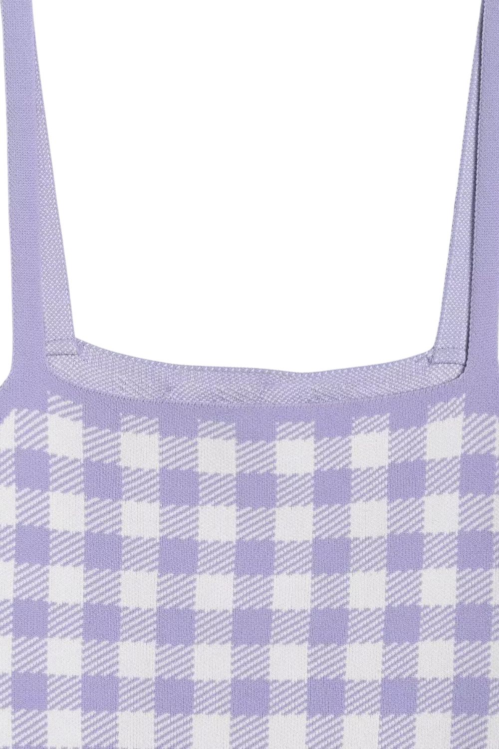 'Daiva' Casual Plaid Knit Tank Top with Straps