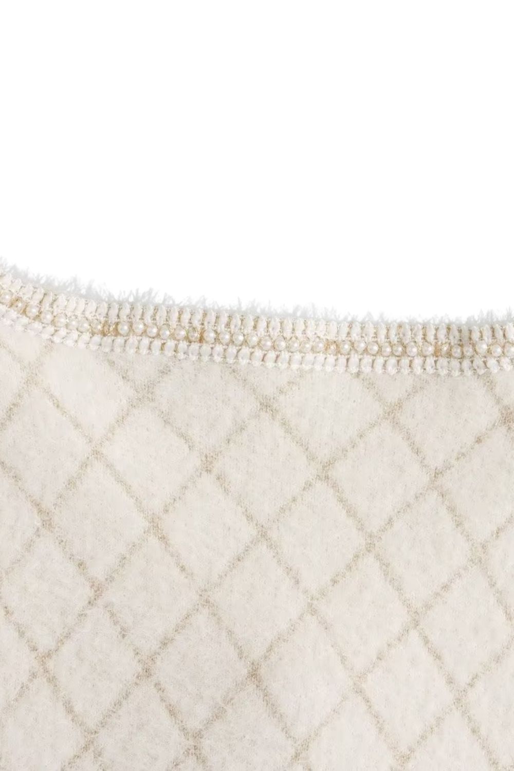 'Yuliya' Metallic Trim Diamond Knit Sweater