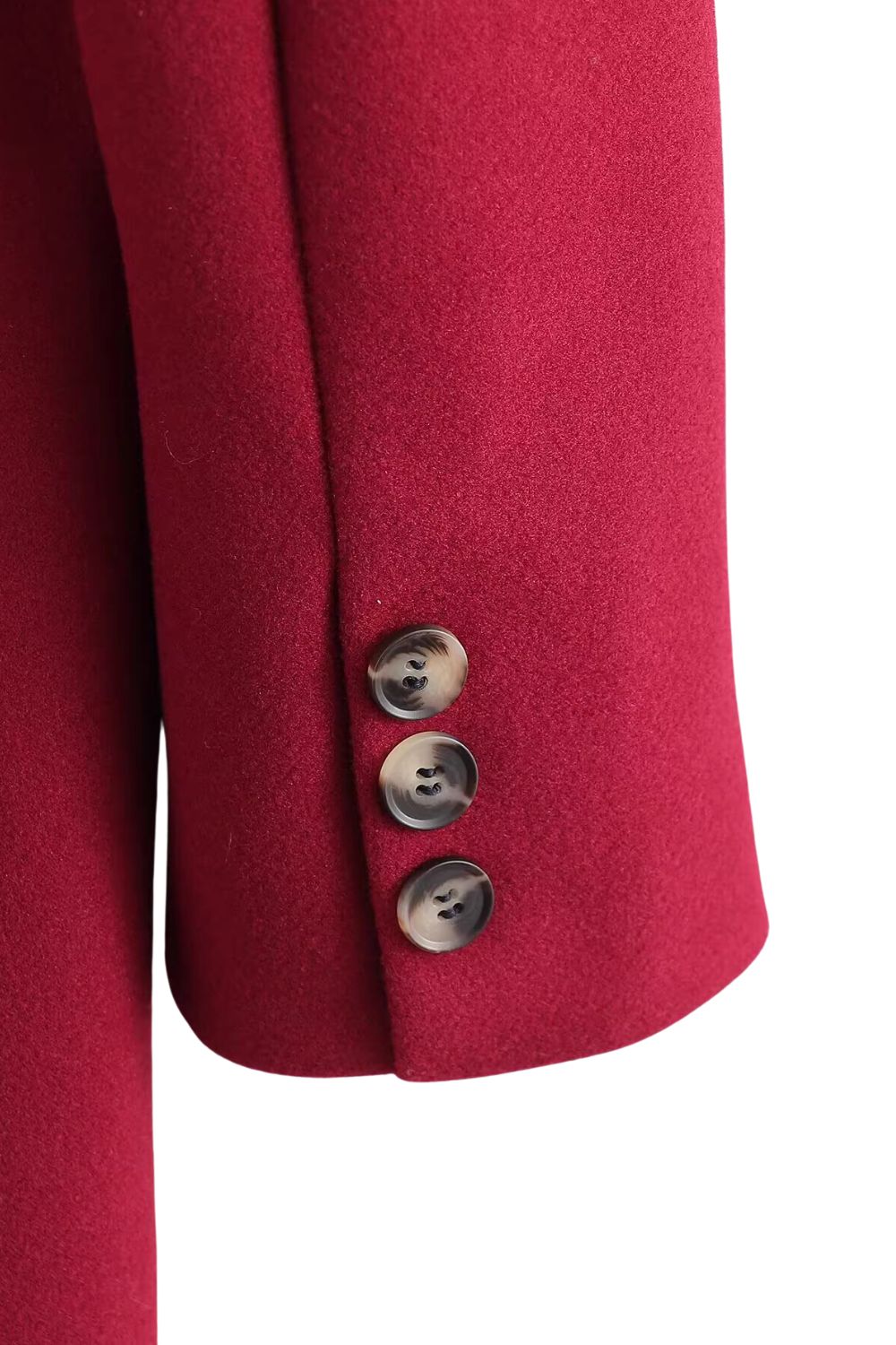'Violet' Ankle-Length Ankle-Grazing Red Sweater Coat