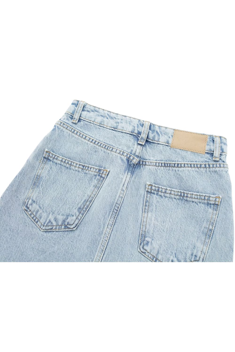 'Mia' V-Neck Denim Vest & Mini Skirt Set (Sold Separately)