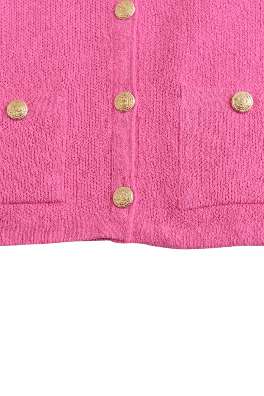 'Elena' Button-Embellished Knit Coat