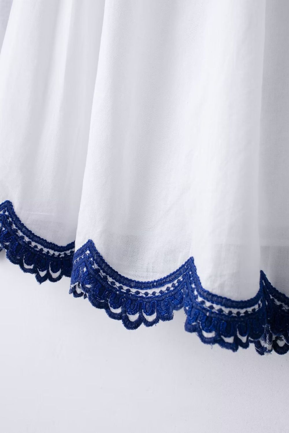 'Audrey' Color-block Embroidered Blouse & Skirt Set