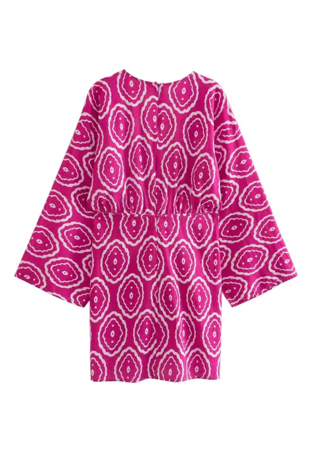 'Doris' V-Neck Printed Short Dress