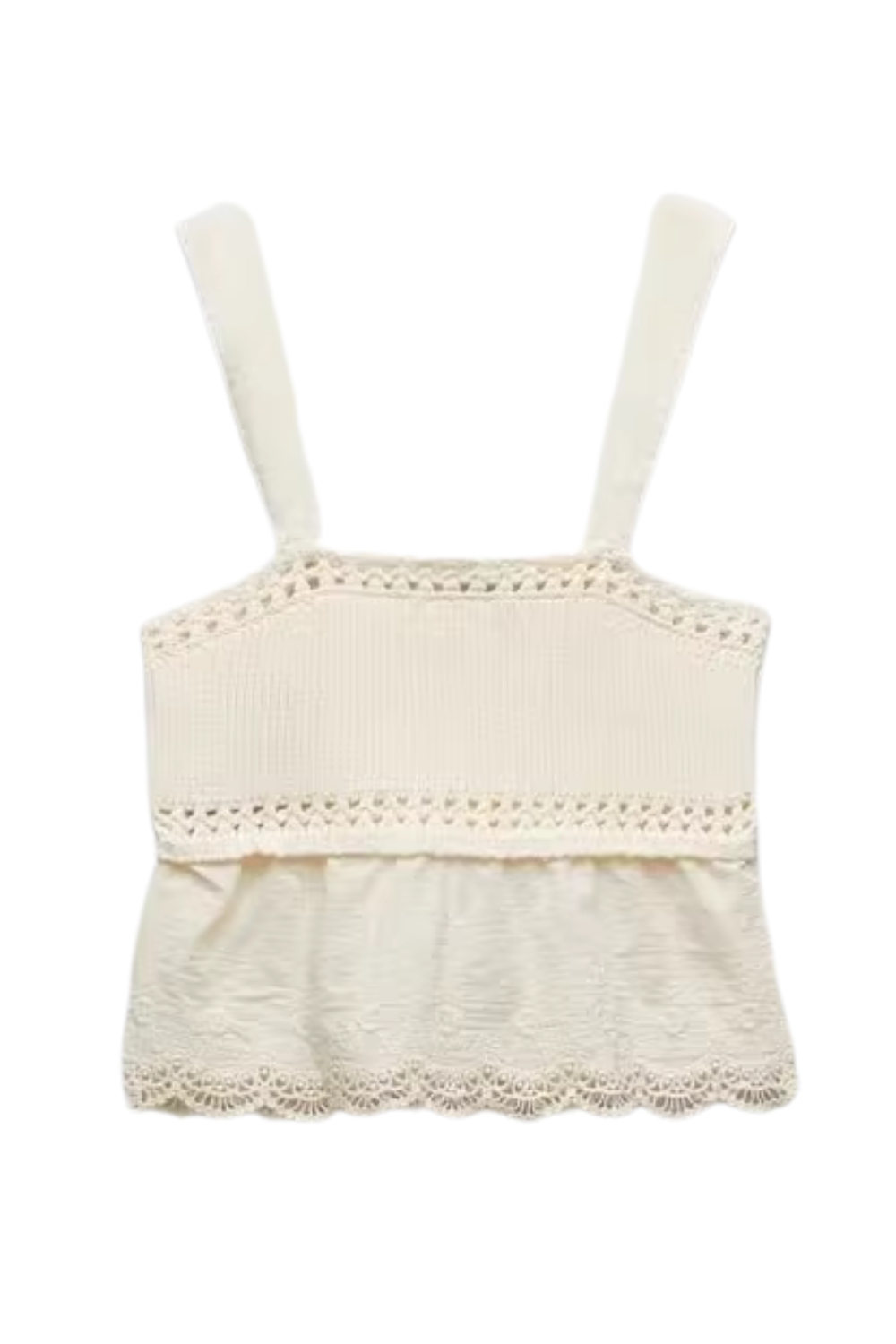 'Farah' Sleeveless Lace Knitted Top