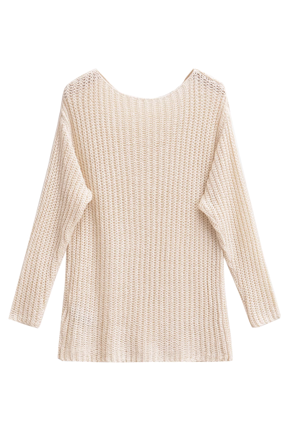 'Camila' Round Neck Ribbed Knit Sweater