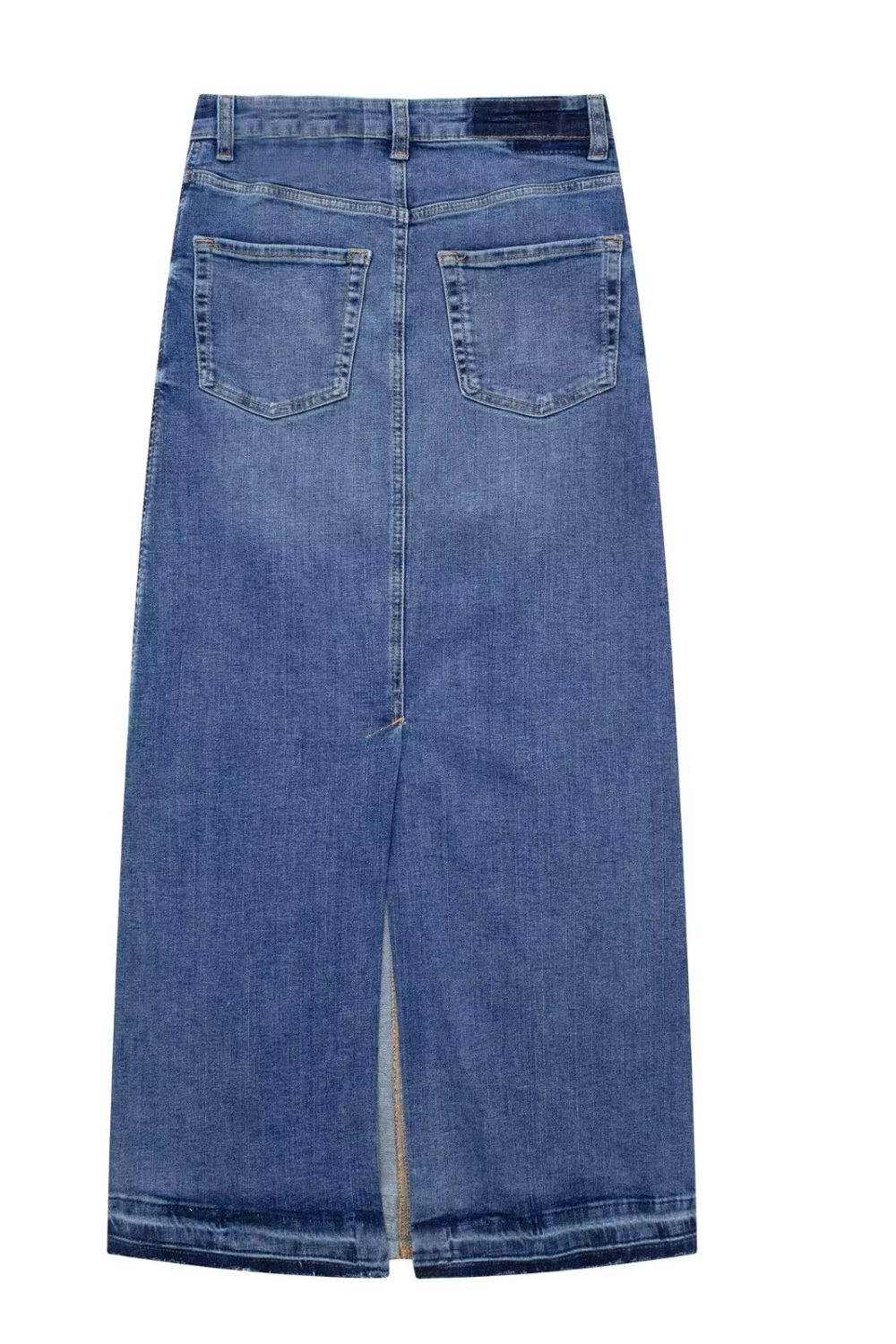 'Rhoda' High-Waist Slit Denim Skirt