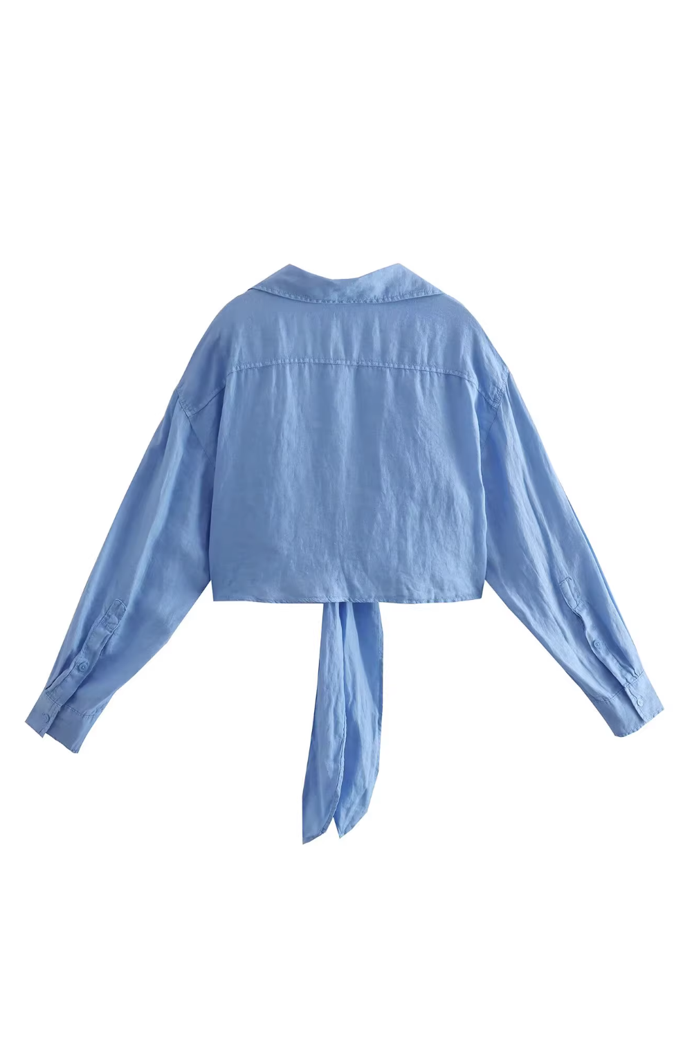 'Pauline' Long Sleeved Open Front-Tie Shirt (2 Colors)