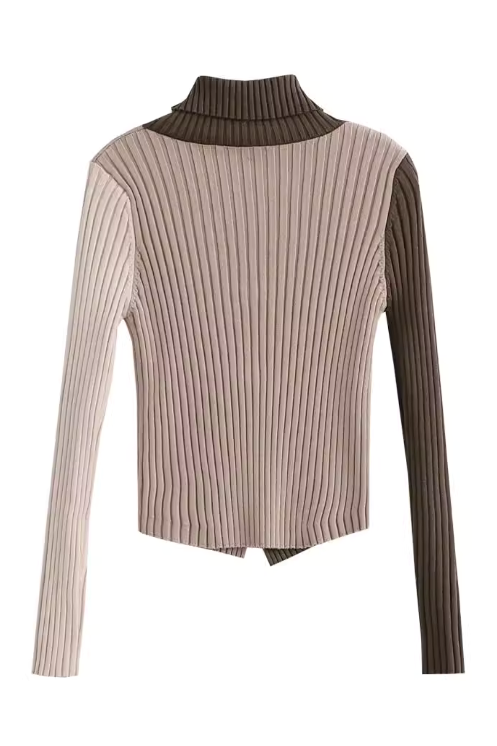 'Ophelia' Turtle Neck Cut-Out Color Block Sweater