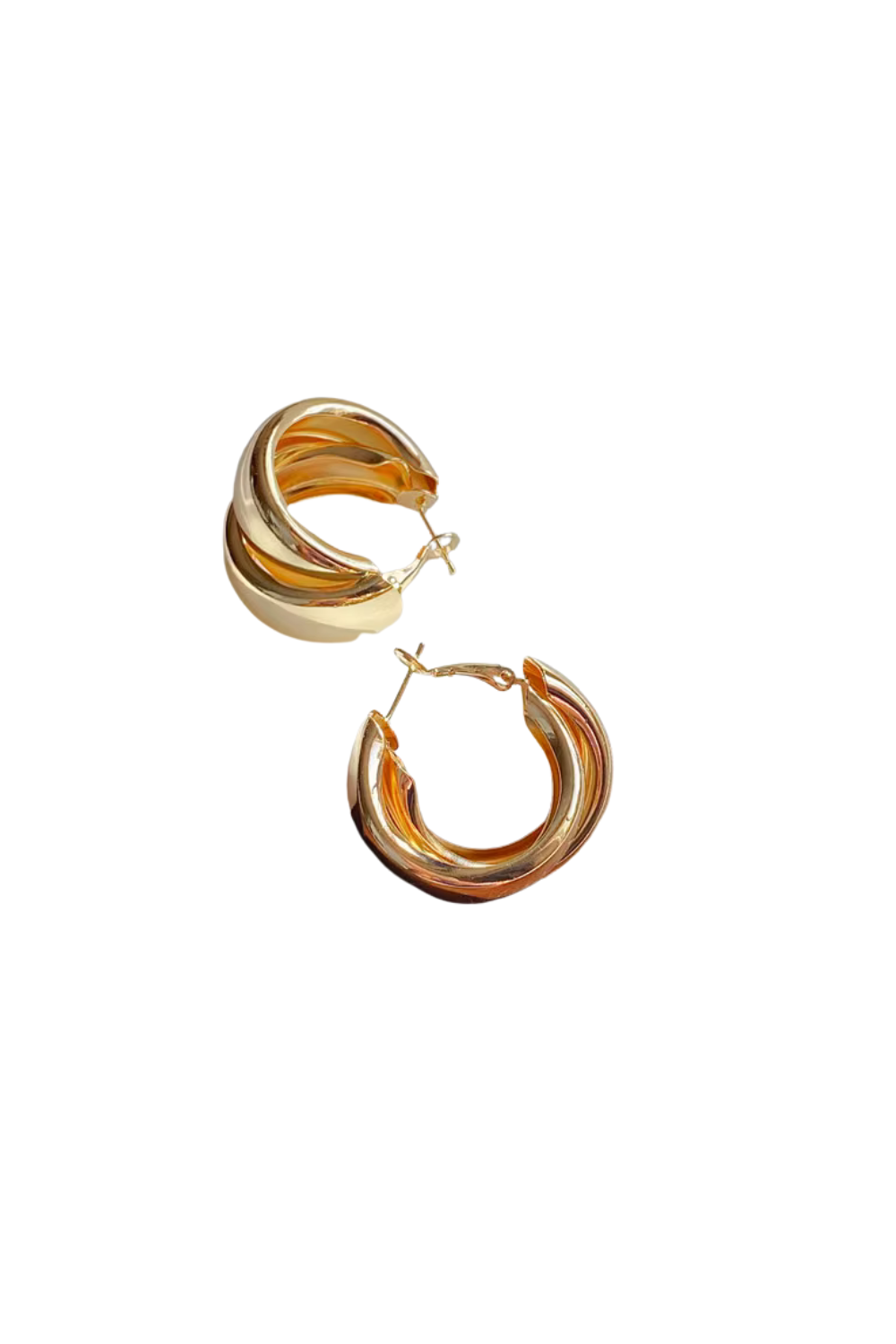 'Mia' Double-Layered Round Hoop Earrings
