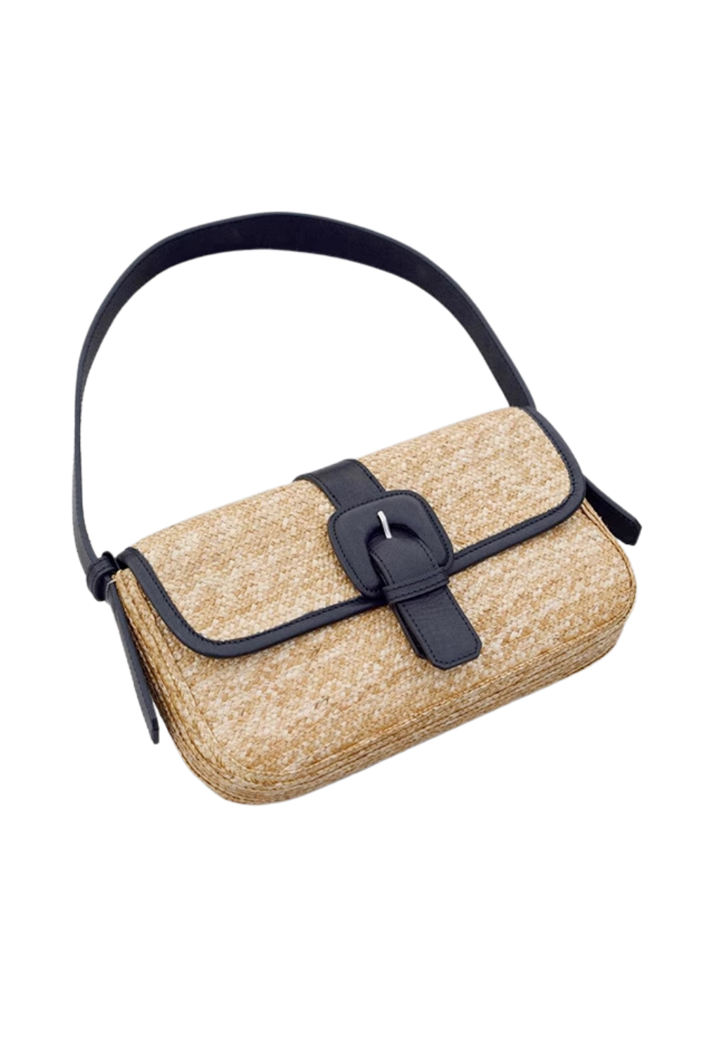 'Nadia' Woven Straw Shoulder Bag