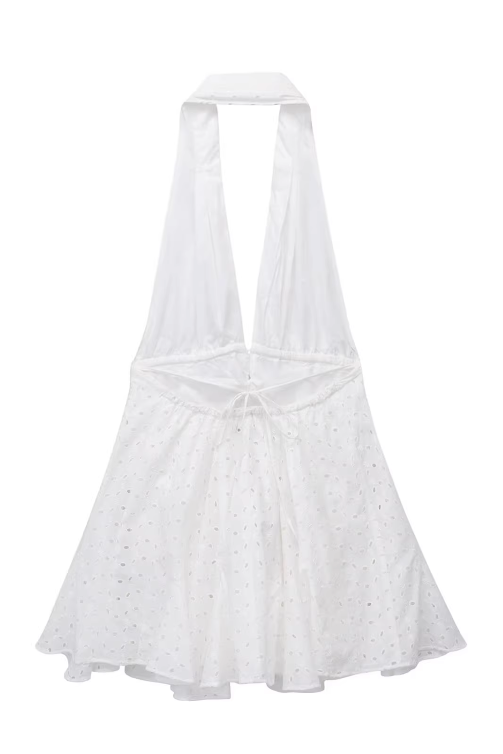 'Yolanda' Cutout Embroidered Halter-Neck Dress