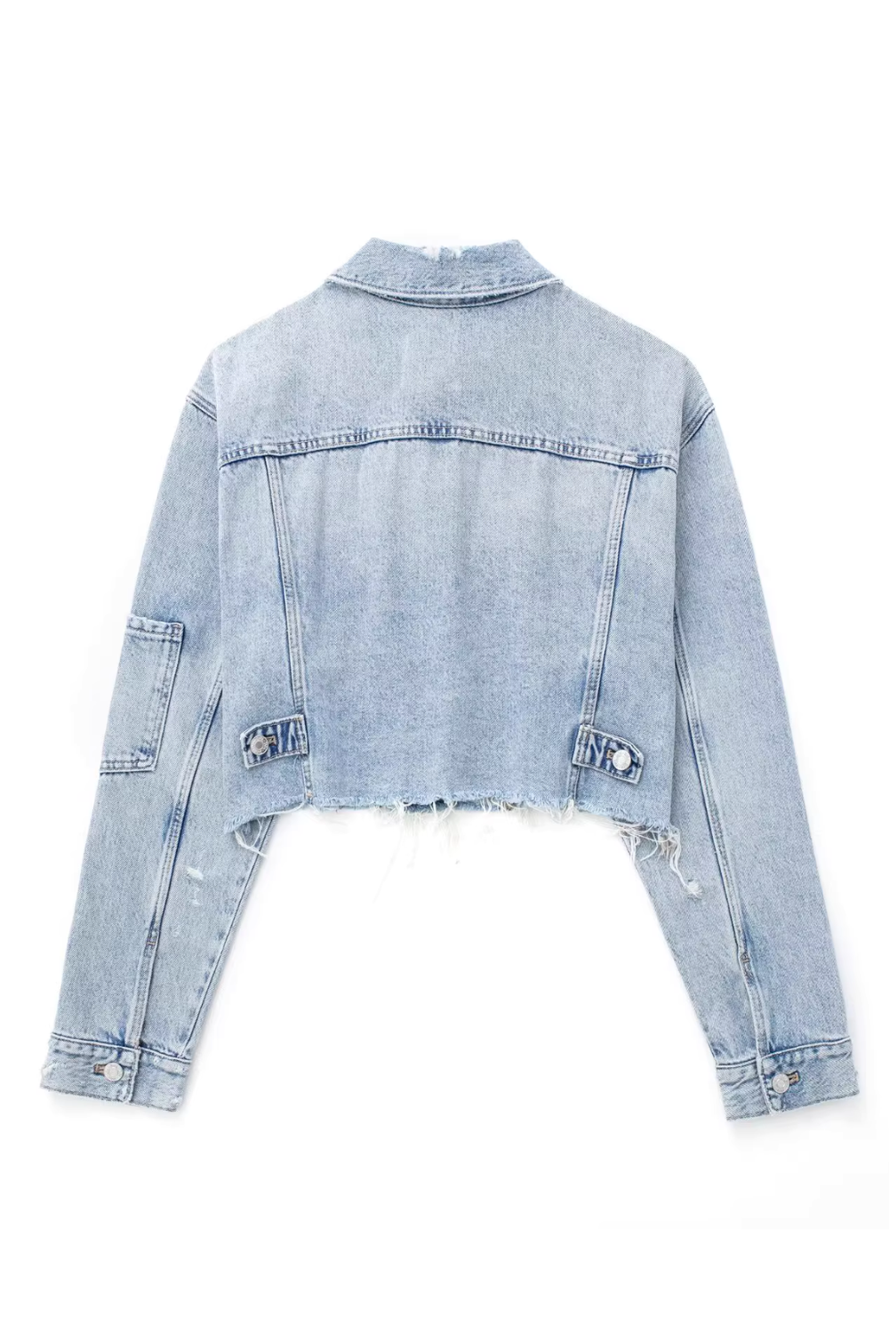 'Thea' Frayed Short Denim Jacket