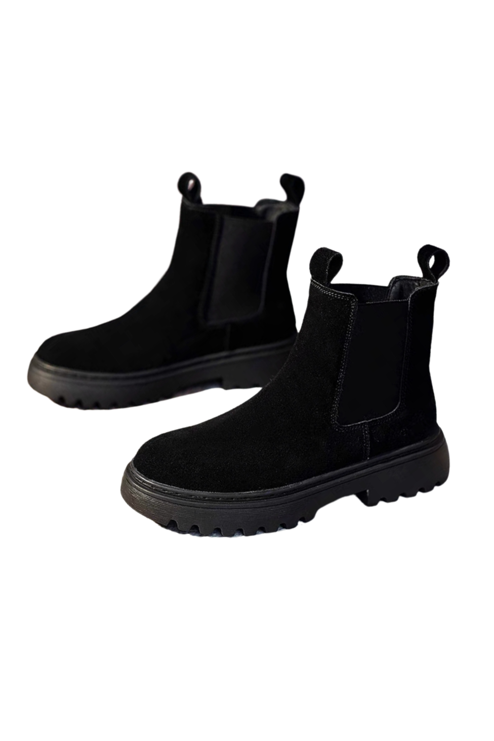 'Priscilla' Thick-Soled Suede Ankle Boots (2 Colors)