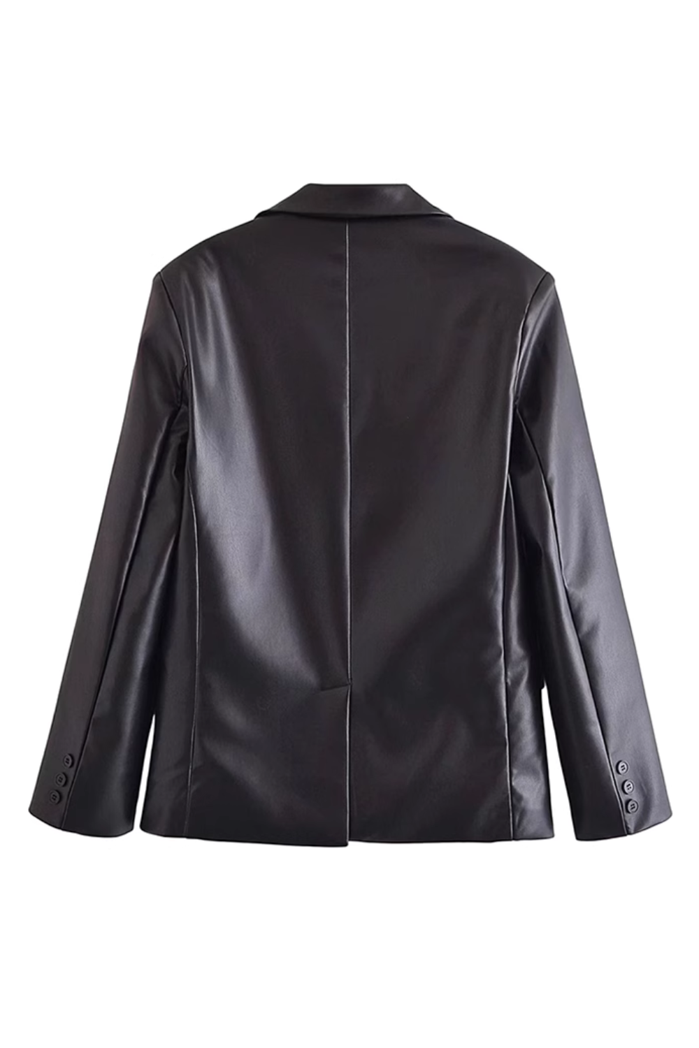 'Shauna' Faux Leather Suit Jacket