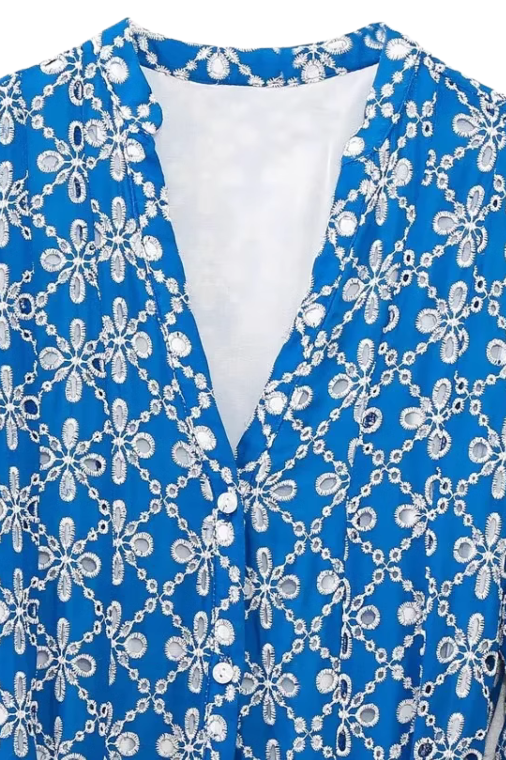 'Denise' V-Neck Embroidery Short Dress