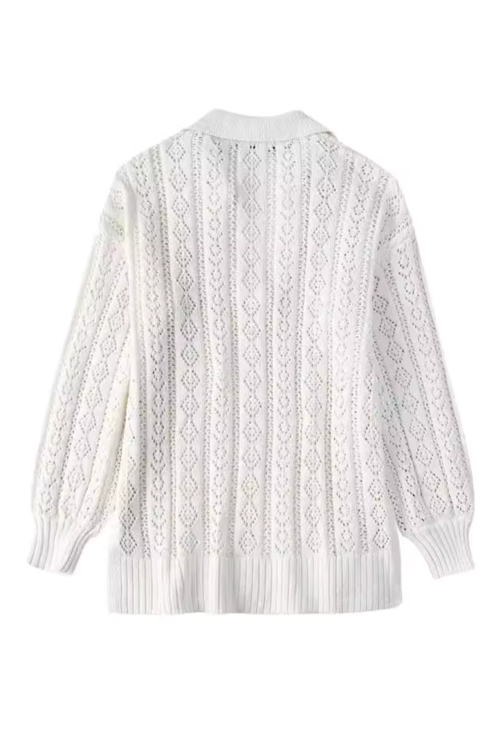 'Kylee' Collared Mesh Knitted Sweater