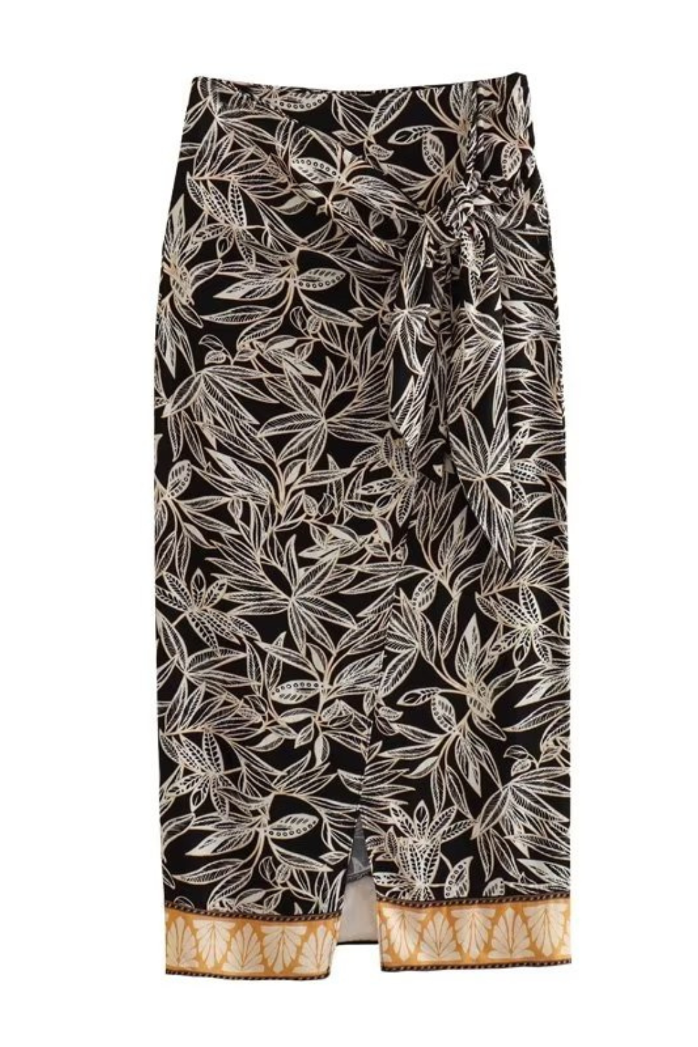 'Fia' Knotted Floral Midi Sarong Skirt
