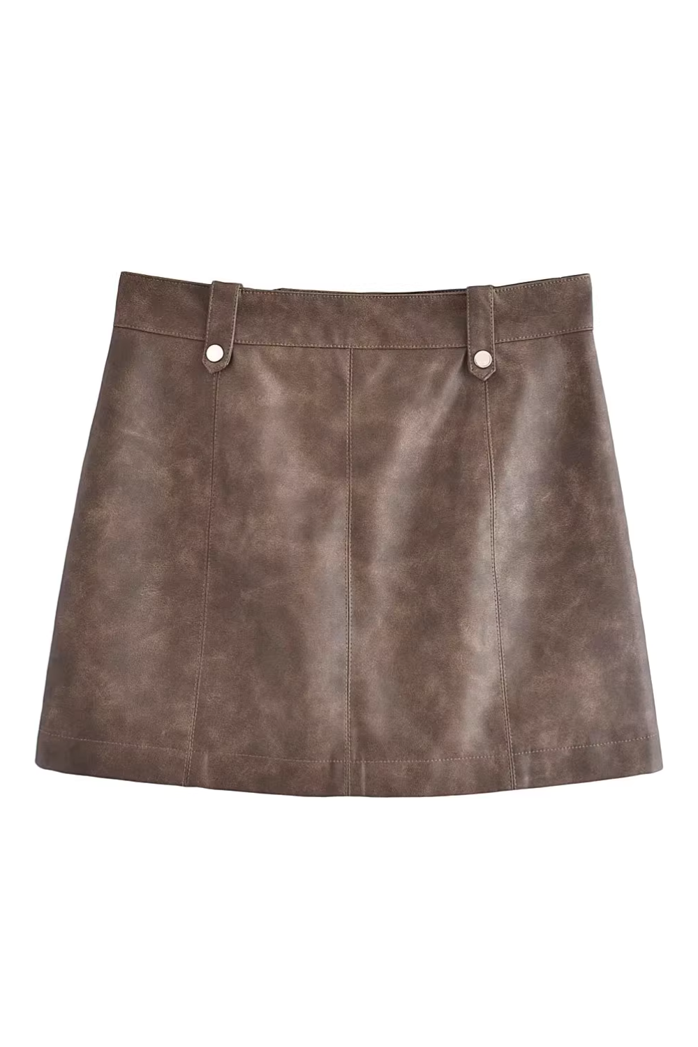 'Sabrina' Faux Leather Washed Skirt