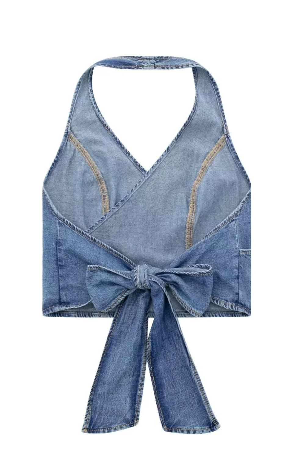 'Johanna' Backless Cropped Denim Top