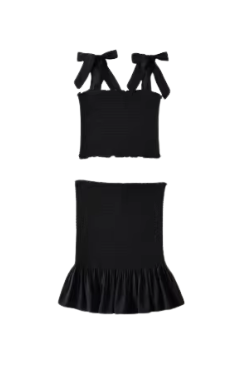 'Venus' Ruched Sleeveless Top & Ruched Skirt Set (4 Colors)