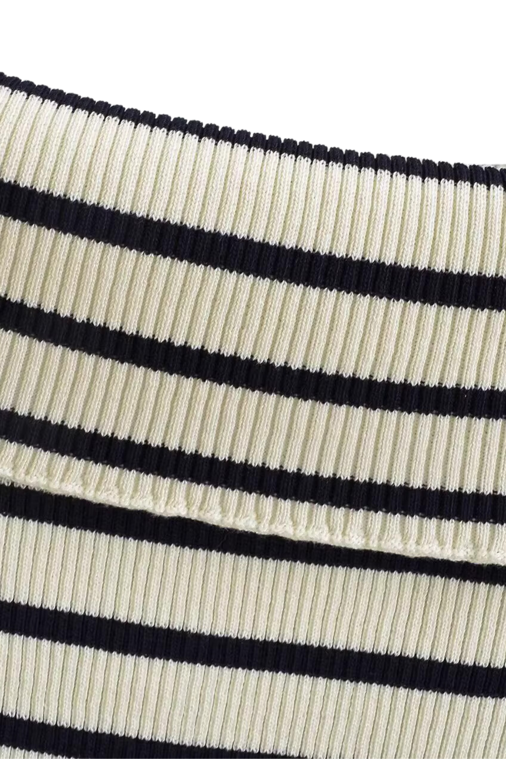 'Marion' Stripe Off-Shoulder Knitted Sweater