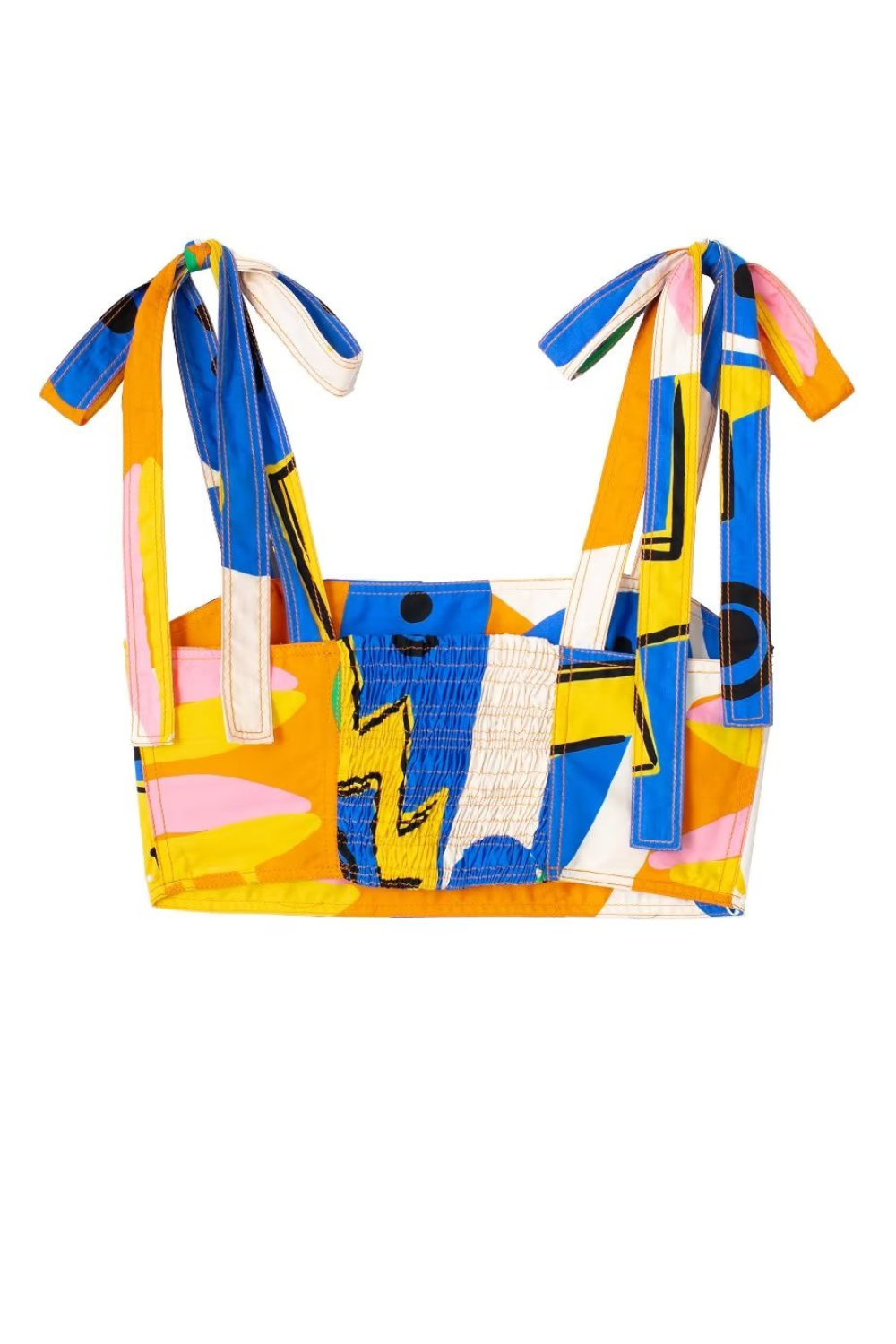 'Julie' Graphic Printed Sleeveless Cropped Top & High Waist Skirt